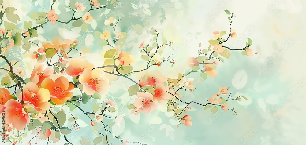 Beautiful pattern background showcasing floral motifs in pastel colors, spring theme, whimsical, Composite, delicate nature backdrop Beautiful pattern background showcasing floral motifs in pastel colors, spring theme, whimsical, Composite, delicate nature backdrop