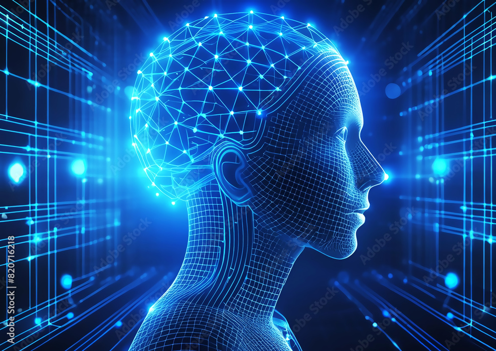 科学技術の概念で光の人工知能の3dイラスト 科学技術の概念で光の人工知能の3dイラスト