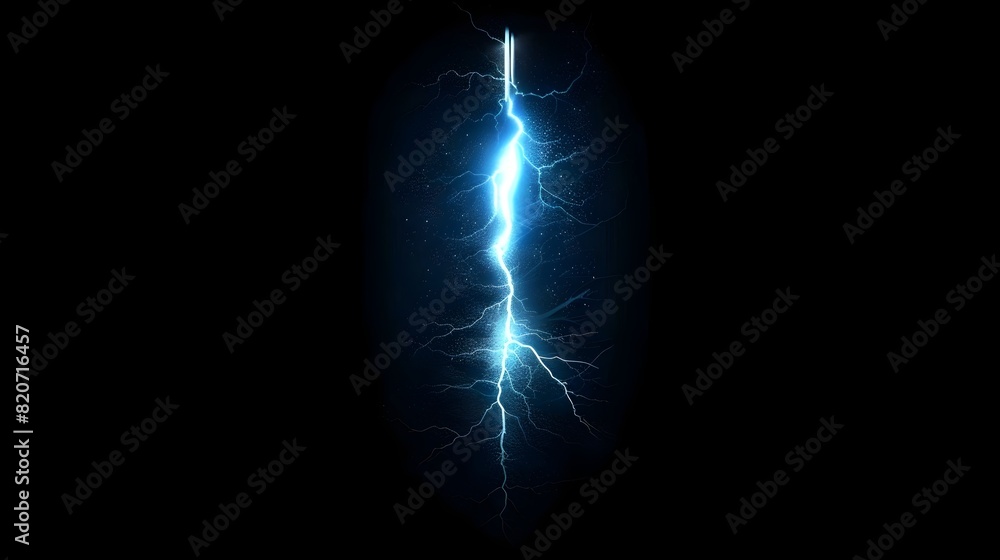 Energetic Lightning Bolt Piercing the Dark Night Sky Energetic Lightning Bolt Piercing the Dark Night Sky