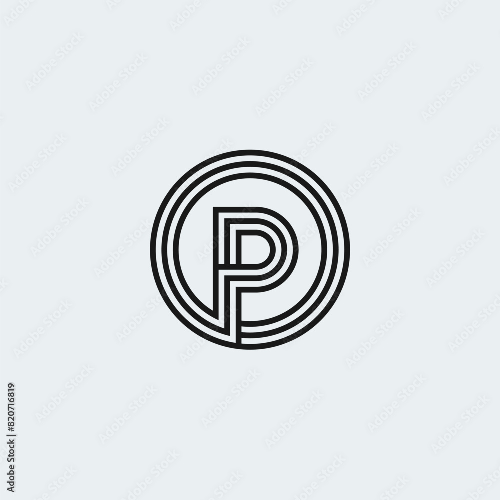 P letter logo with stripes accent. P & O or O & P monogram logo P letter logo with stripes accent. P & O or O & P monogram logo