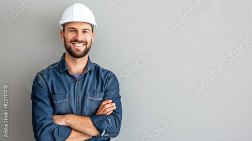 Smiling Construction Worker Portrait photo