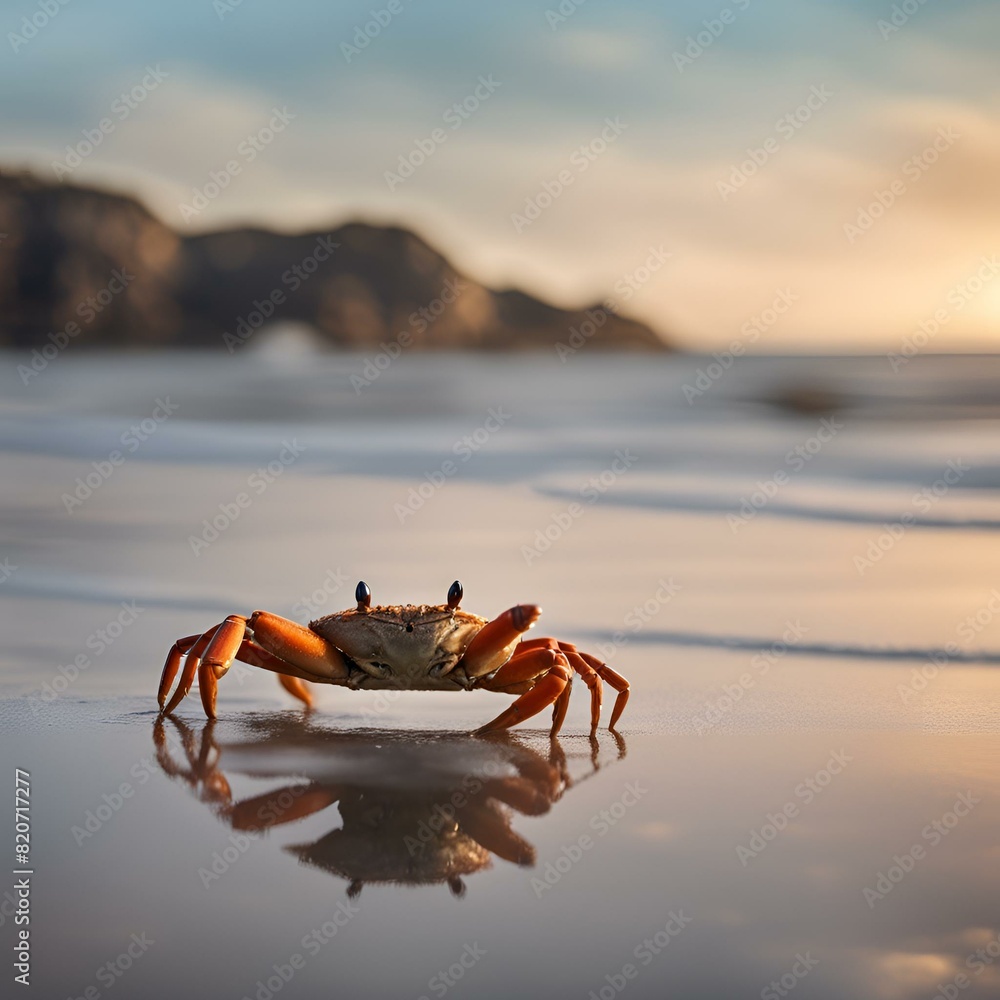crab on the beach, Generative AI crab on the beach, Generative AI