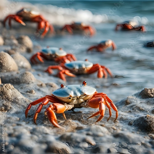 crab on the beach, Generative AI
