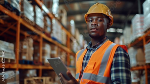 A Worker Managing Warehouse Inventory