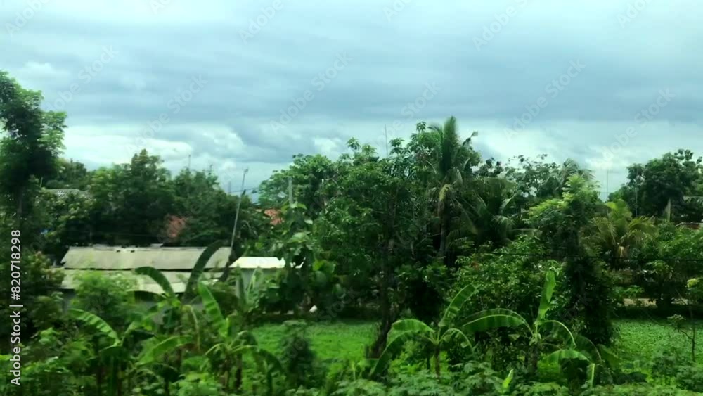 Indonesia train ride with nature and villages Indonesia train ride with nature and villages