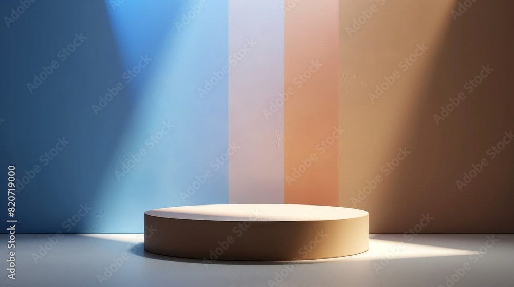 Minimal Podium state platform or Dais with pastel background Minimal Podium state platform or Dais with pastel background
