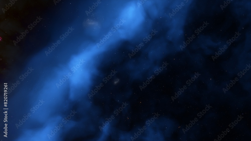 Space background. Nice clean colorful nebula with star field. 3D rendering
