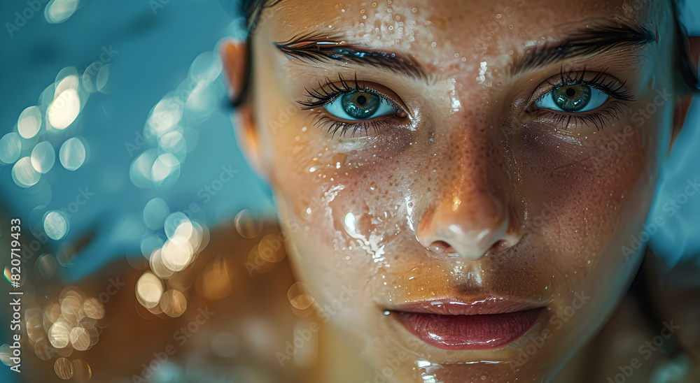 Portrait of professional girl swimmer, swimming lessons for adults. Portrait of professional girl swimmer, swimming lessons for adults.