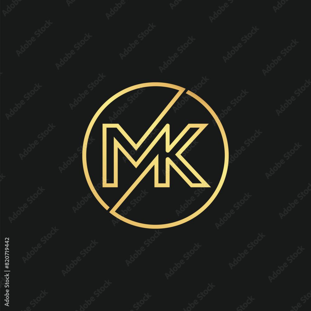 Obraz premium KM luxury Letter logo design Template