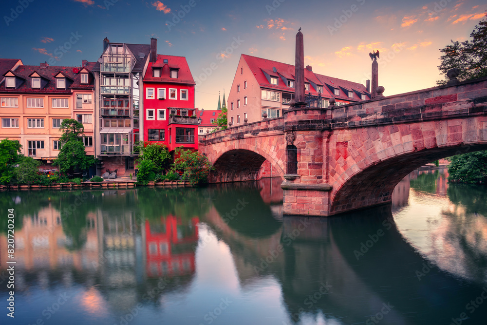 Nuremberg, Germany. Cityscape image of old town Nuremberg, Germany at spring sunrise.