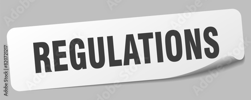 regulations sticker. regulations label