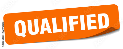 qualified sticker. qualified label