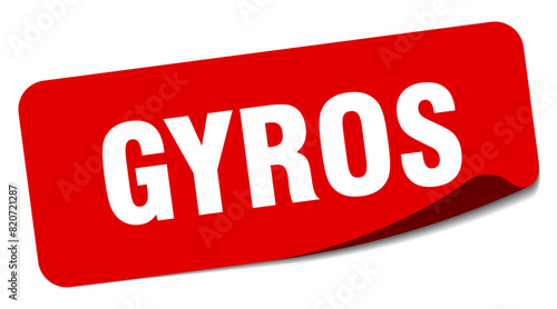 gyros sticker. gyros label