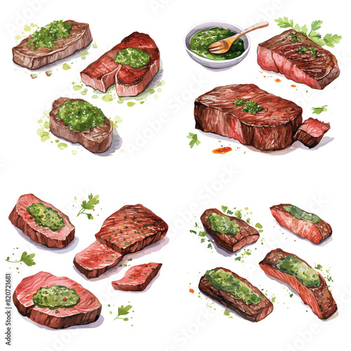 Roasted sliced rump beef meat steak Isolated on white background.