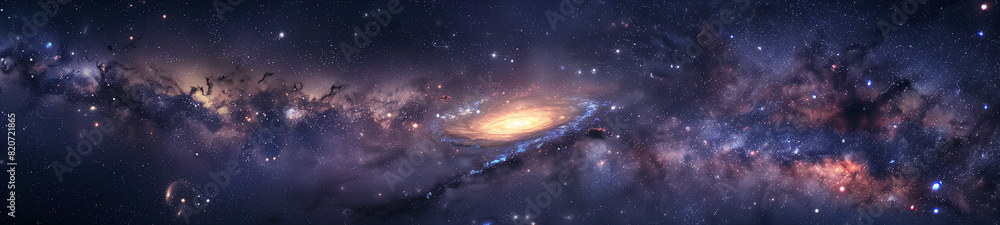 Expansive view of a vibrant galaxy cluster, teeming with stars and nebulae Expansive view of a vibrant galaxy cluster, teeming with stars and nebulae