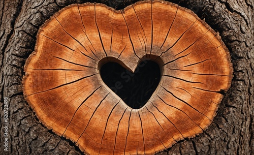 Heart-shaped hole in a tree trunk