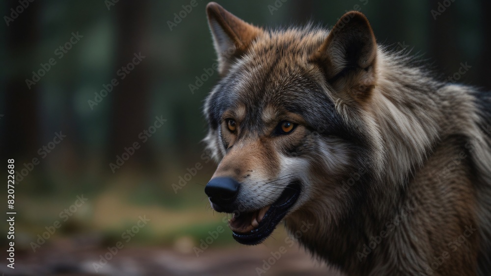 wild wolf on nature with blurr background wild wolf on nature with blurr background