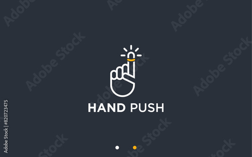 hand push logo design vector silhouette illustration
