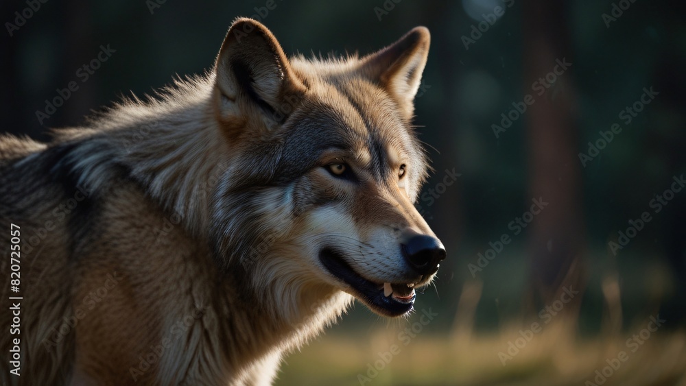 wild wolf on nature with blurr background wild wolf on nature with blurr background