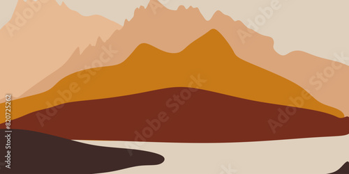 Abstract mountain landscape vector illustration