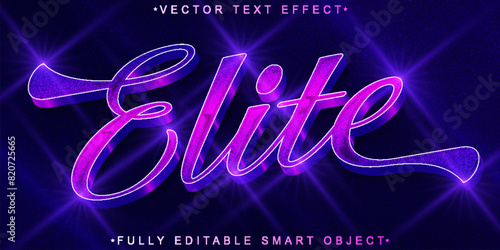 Purple Luxury Glitter Elite Vector Fully Editable Smart Object Text Effect