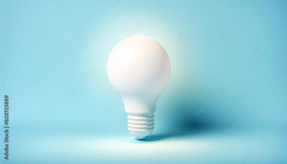 lightbulb on blue pastel background. lightbulb on blue pastel background.
