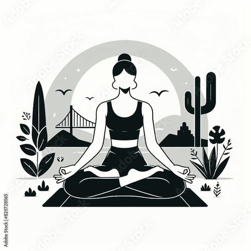 Hand drawn international day of yoga illustration