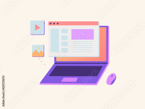 Ilustración dibujada a mano de diseño web