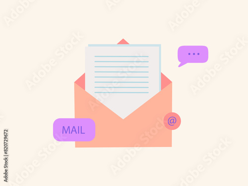 Ilustración dibujada a mano de Email marketing