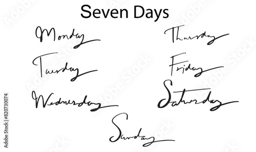 Seven day freedom monday tuesday wednesday thursday friday saturday sunday calendar schedule business reminder month today check event countdown information icon hour 7 day vector illustration art 