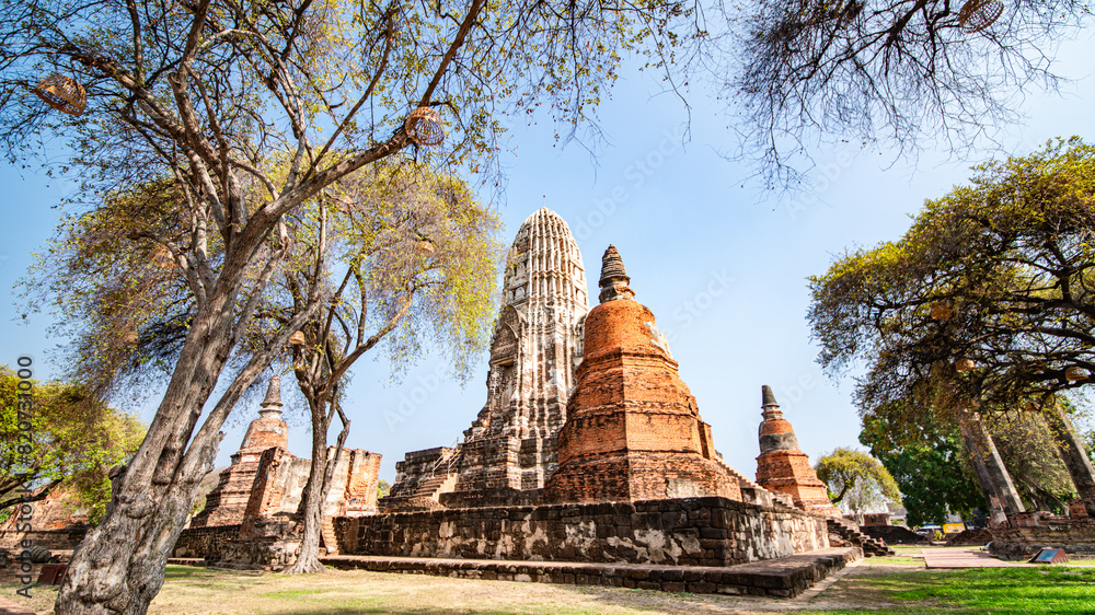 pagoda or stupa Ancient from the Ayutthaya period in Wat Ratchaburana, an ancient temple over six hundred years old, Ayutthaya, Thailand. pagoda or stupa Ancient from the Ayutthaya period in Wat Ratchaburana, an ancient temple over six hundred years old, Ayutthaya, Thailand.