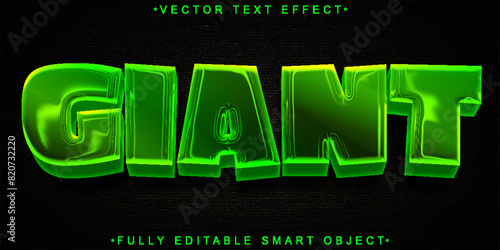Cartoon Green Giant Vector Fully Editable Smart Object Text Effect