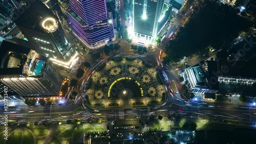 Aerial view of Ho Chi Minh city, Vietnam in night photo