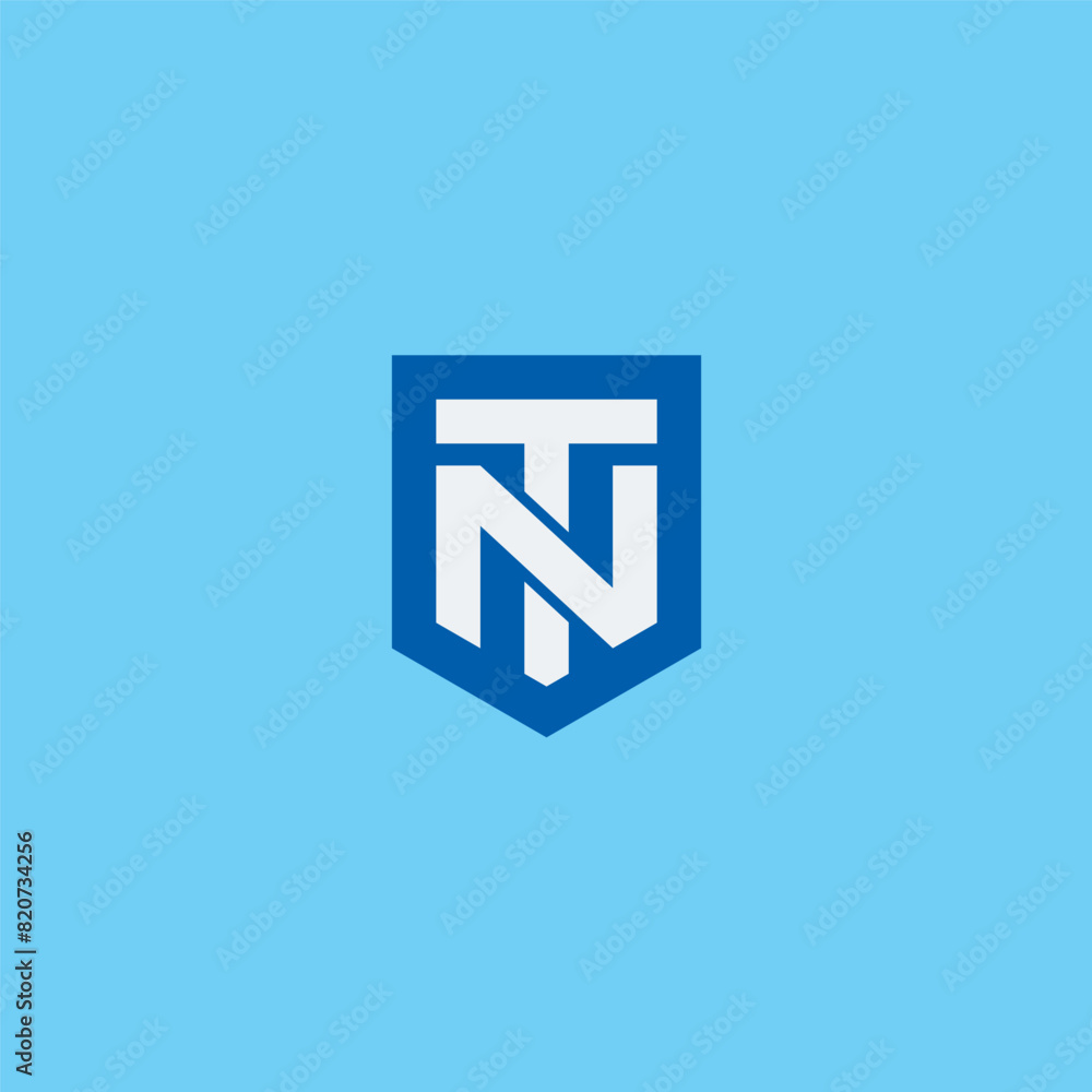 TN monogram logo inside shield shape. TN monogram logo inside shield shape.