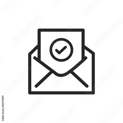 Obraz na plátně icon line message sent, message checklist completed