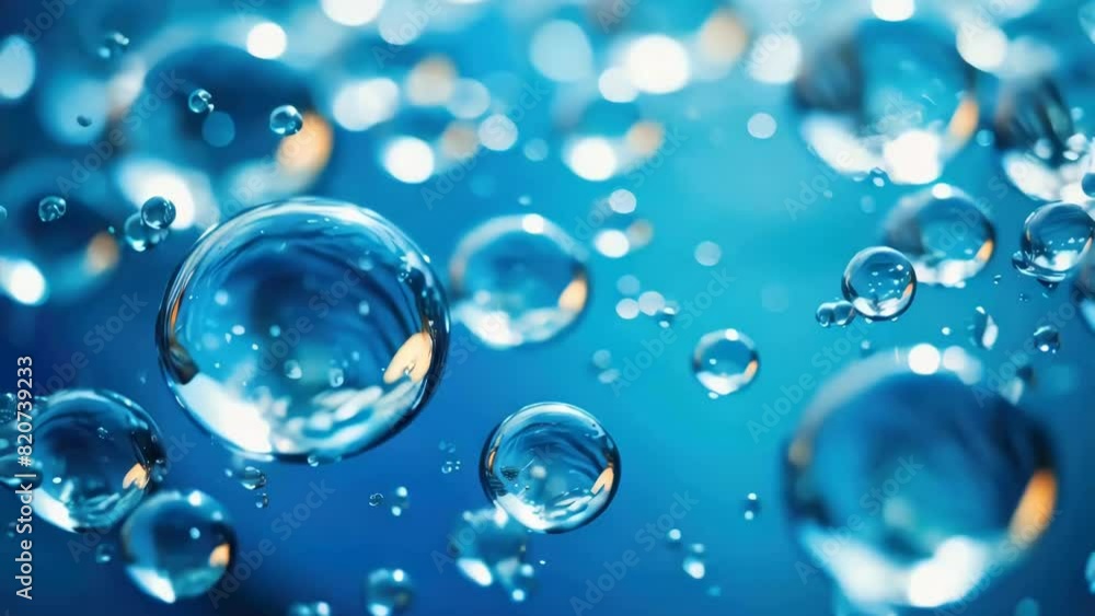 custom made wallpaper toronto digitalBlue background with many small, clear, round droplets of water scattered throughout. The droplets are of various sizes and are positioned in different areas