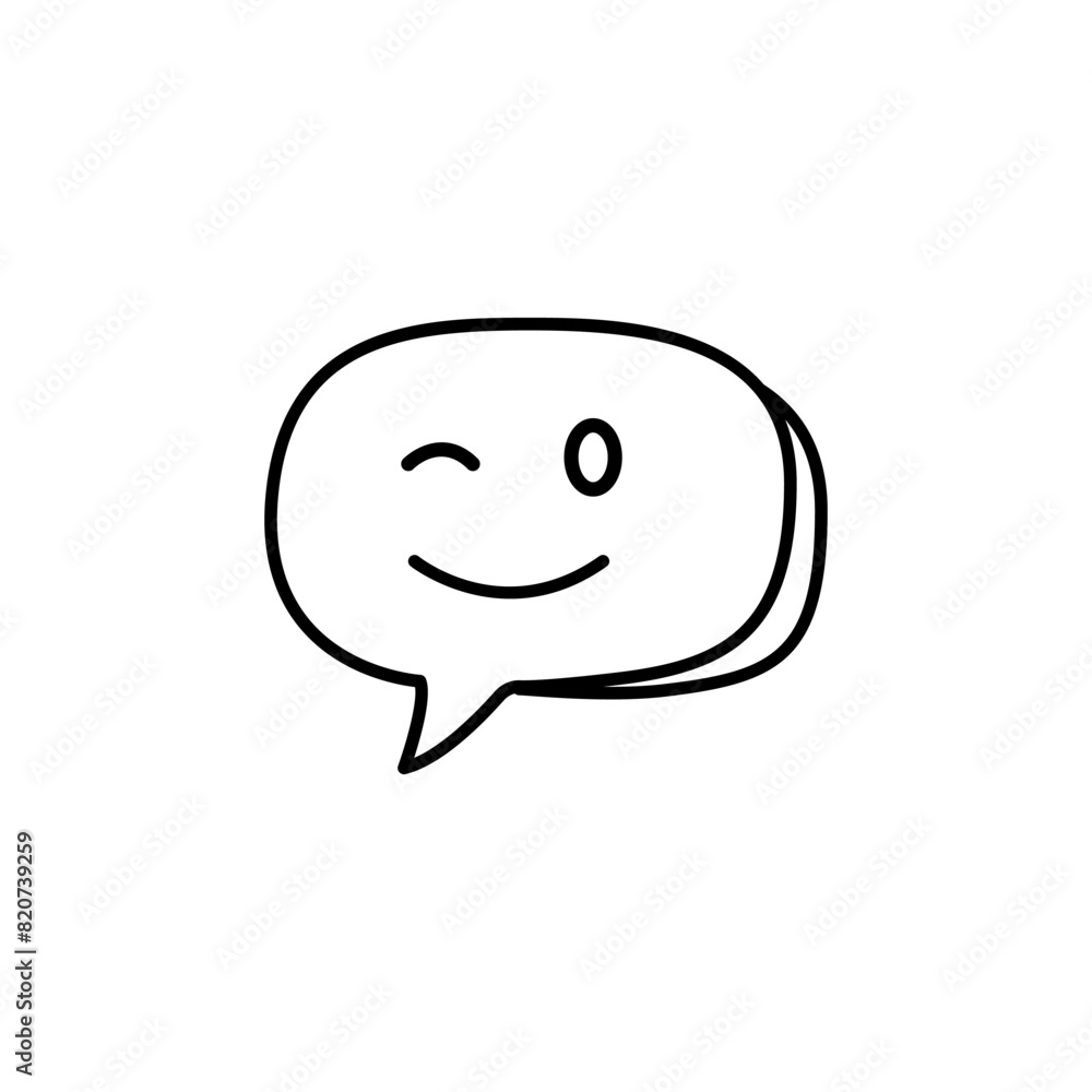 Fototapeta premium message or comment icon with a happy expression