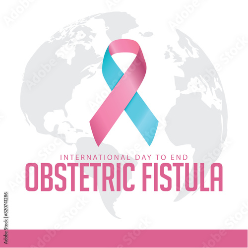 International day to end obstetric fistula. Vector illustration of awareness ribbon symbol. Suitable for templates, web, social media, greeting cards etc