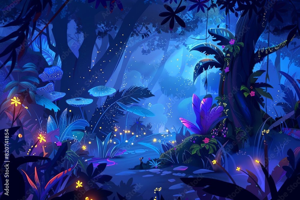Obraz premium fairy painting jungle background