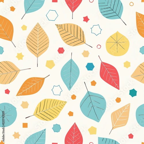 seamless pattern with autumn leaves © WEERAKIAT