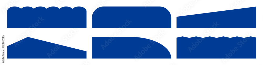 Set of blue separator, dividers footers for bottom of the page website, card, brochure Set of blue separator, dividers footers for bottom of the page website, card, brochure