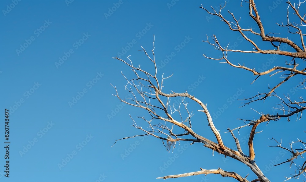 Dry dead tree branches contrast, Generative AI Dry dead tree branches contrast, Generative AI