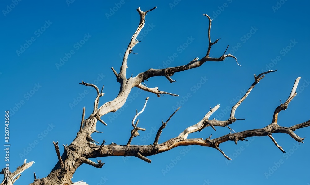 Dry dead tree branches contrast, Generative AI Dry dead tree branches contrast, Generative AI