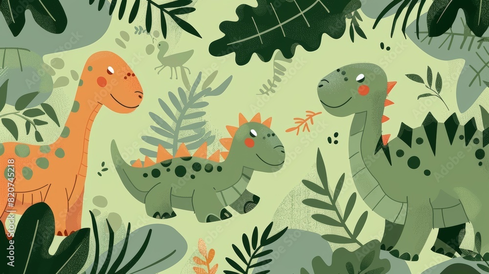 Adorable cartoon sloths and tropical plants Adorable cartoon sloths and tropical plants