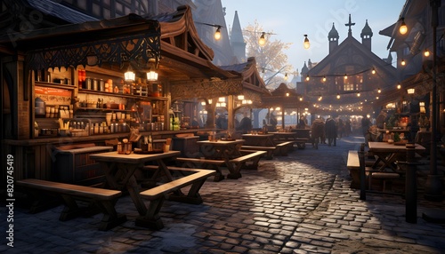 Street cafe in the old town of Gdansk  Poland.