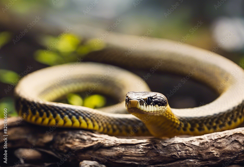 Close-up with a snake ready to attack Close-up with a snake ready to attack