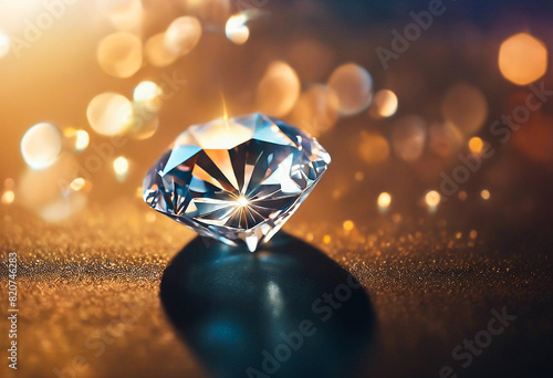 Close-up with a big diamond with bokeh background  perfect for decoration wallpaper