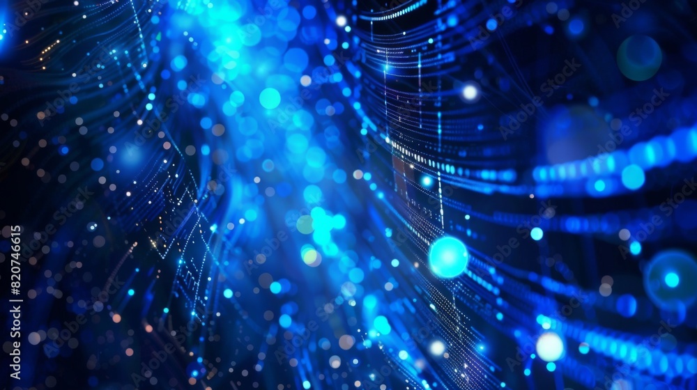 Blue Technology Background with Digital Elements Blue Technology Background with Digital Elements