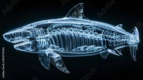 X-ray of a shark shows that the shark ate plastic bottles photo