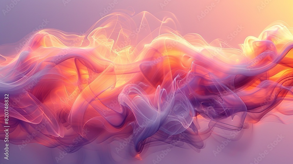 Fototapeta premium Nature Background Pastel style, Shiny pastel smoke against a soft gradient background Illustration image,